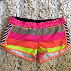 HURLEY ~ NEON PINK ORANGE nylon shorts XL